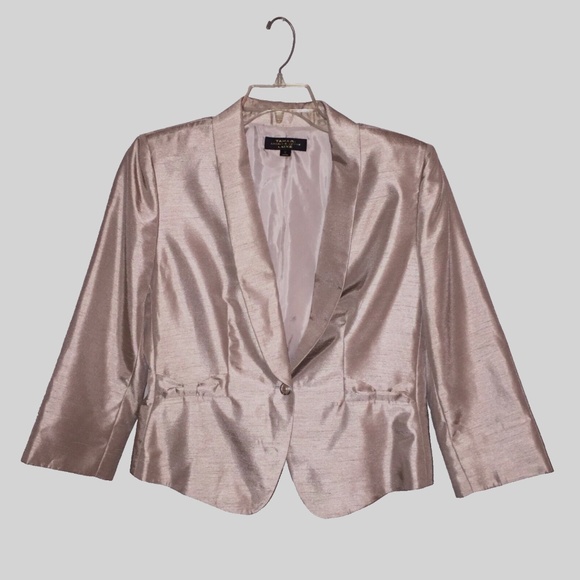 Tahari LUXE metallic fancy formal blazer jacket SIZE 12